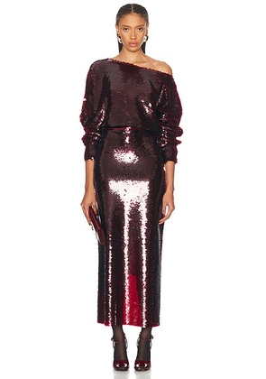 SEV Sequin Midi Dress in Burgundy - Burgundy. Size 34 (also in ).