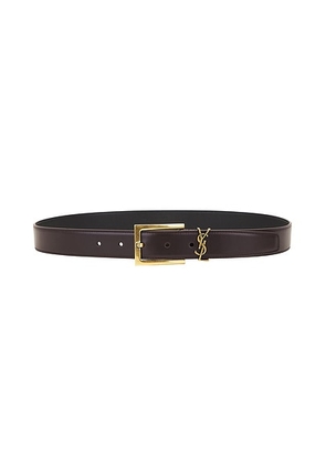 Saint Laurent Leather Belt in Spiced Apple - Brown. Size 70 (also in 75).