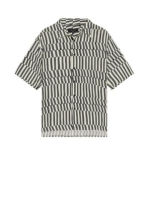 Rag & Bone Dalton Printed Shirt in Blue & White Joff Print - Black,White. Size L (also in M, S).