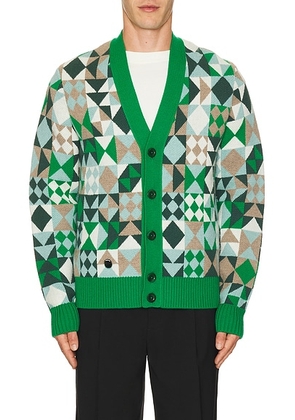 Sheep Inc. The Patchwork Cardigan in Bottle Green - Green. Size S (also in ).