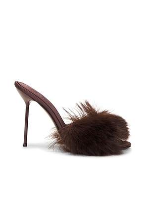 Paris Texas Furry Lidia Mule 105 Heel in Brown - Brown. Size 36 (also in ).