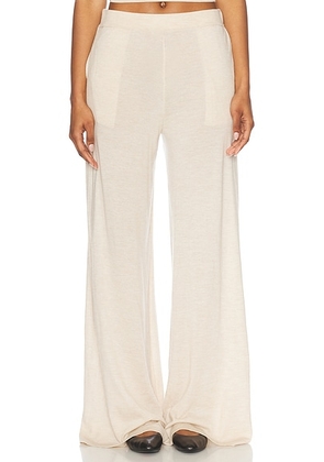 SPRWMN Cashmere Wide Leg Pant in Latte - Beige. Size M (also in ).