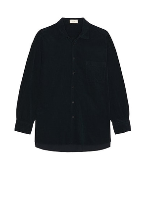 The Row Lancaster Long Sleeve Shirt in Dark Blue - Navy. Size L (also in S, XL/1X).