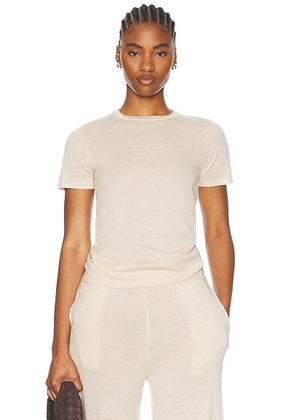 SPRWMN Cashmere Relaxed T Shirt in Latte - Brown. Size M (also in ).