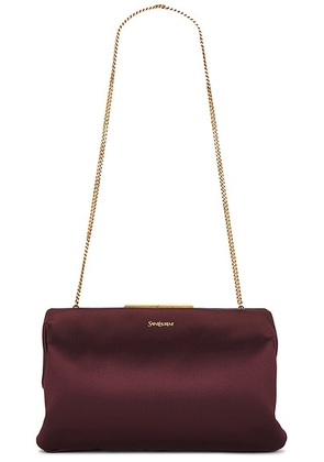 Saint Laurent Small Clutch in Red Pear - Red. Size all.