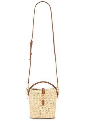 Saint Laurent Mini Le 37 Bucket Bag in Natural & Brick - Neutral. Size all.