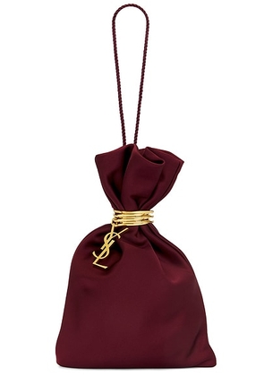 Saint Laurent Evening Pouch Bag in Red Pear & Soft Bordeaux - Wine. Size all.