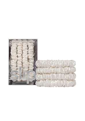 Slip Skinny Scrunchies Set Of 4 in White - Beauty: NA. Size all.