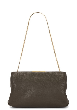 Saint Laurent Large Clutch in Light Musk - Brown. Size all.