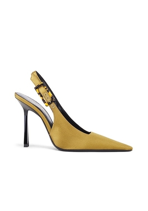 Saint Laurent Climax Slingback Pump in Cuba Gold - Olive. Size 41 (also in 40.5).