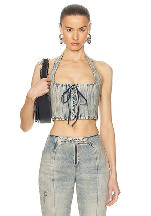 Retrofete Bandit Top in Amalfi - Denim-Light. Size XS (also in ).
