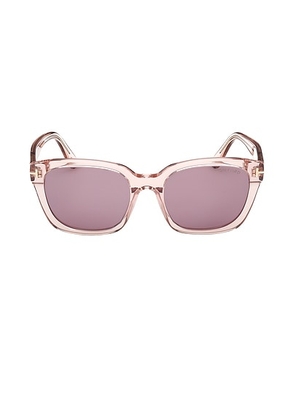 TOM FORD Haylay Sunglasses in Shiny Transparent Powder Rose & Antique Rose - Rose. Size all.