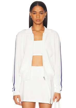 THE UPSIDE Carnaby Pari Zip Knit Jacket in White - White. Size L (also in S).