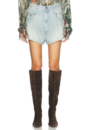 R13 Double Loop Venti Short in Toni Blue - Blue. Size 28 (also in 30).