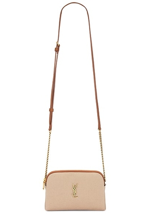 Saint Laurent Zipped Pouch Bag With Chain in Desert Dust & Brick - Tan. Size all.