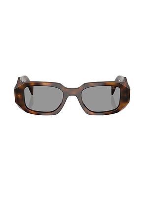 Prada Rectangular Sunglasses in Juniper Tortoise - Brown. Size all.