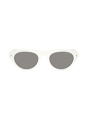 Prada Round Sunglasses in Talc - White. Size all.