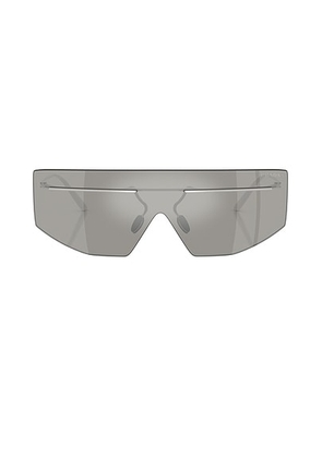 Prada Shield Sunglasses in Silver - Metallic Silver. Size all.