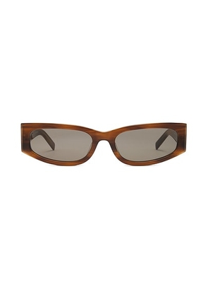 St. Agni Everyday Rectangle Sunglasses in Tortoiseshell - Brown. Size all.