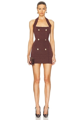 Retrofete Harlynn Dress in Metallic Pecan - Chocolate. Size L (also in M).