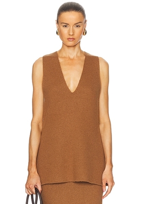 SEROYA Honey Knit Tunic in Camel - Brown. Size L (also in M, S, XL, XS).