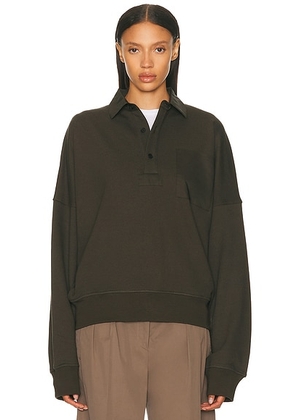 The Row Dende Long Sleeve Shirt in Warm Sepia - Brown. Size L (also in XL/1X).