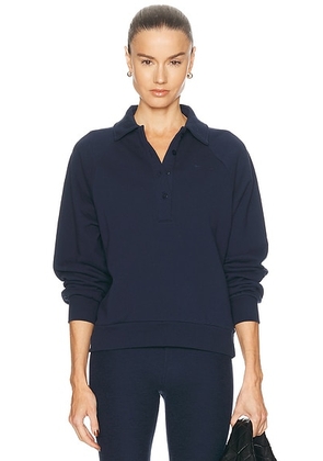 THE UPSIDE Collared Ele Polo Top in Navy - Navy. Size L (also in ).