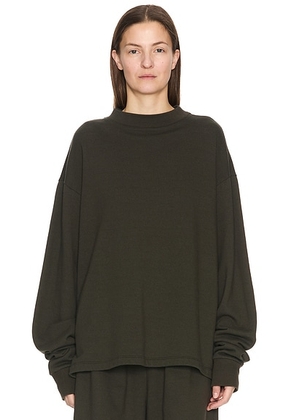 The Row Amira Top in Warm Sepia - Charcoal. Size XL (also in ).