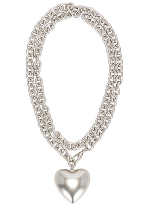 Roxanne Assoulin The Puffy Heart Necklace in Semi Shiny Silver - Metallic Silver. Size all.