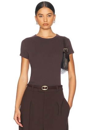 St. Agni Organic Cotton Baby Tee in Raisin - Brown. Size XL (also in ).