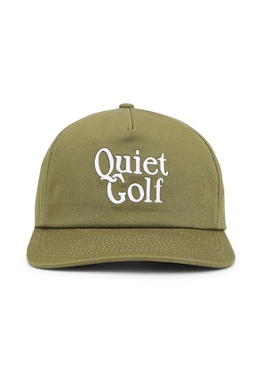 Quiet Golf Heritage 5 Panel Hat in Olive - Olive. Size all.