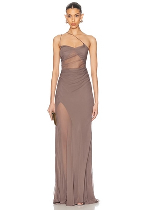 The Sei Strappy Diaphanous Gown in Smog - Grey. Size 2 (also in 0, 4, 6, 8).
