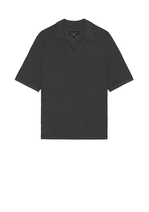 Rag & Bone Rib Johnny Polo in Dark Grey - Grey. Size S (also in ).