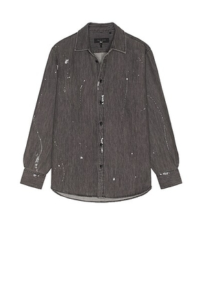 Rag & Bone Denim Matthew Shirt in Panited Charcoal - Charcoal. Size M (also in ).