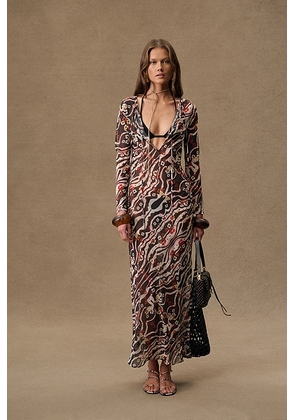 SIEDRES for FWRD Magy Dress in Brown & Cream - Chocolate. Size 34 (also in ).