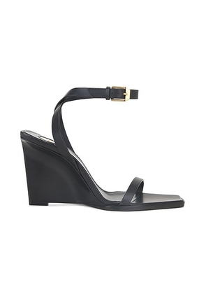 Saint Laurent Wedge Sandal in Nero - Black. Size 37.5 (also in 39, 40, 41).