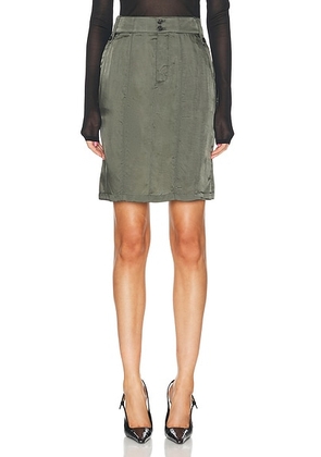 Saint Laurent Twill Skirt in Kaki. Size 38 (also in 40).