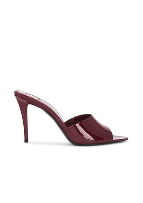 Saint Laurent Giqua Mule Sandal in Grenat - Wine. Size 37 (also in 37.5, 39.5).