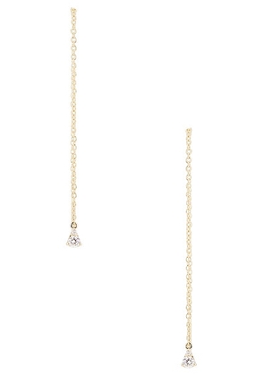 STONE AND STRAND Perfect Pear Diamond Threader Earrings in 14k Yellow Gold & White Diamond - Metallic Gold. Size all.