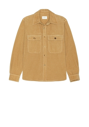 Saint Laurent Fall Overshirt in Dry Wood - Tan. Size L (also in XL/1X).