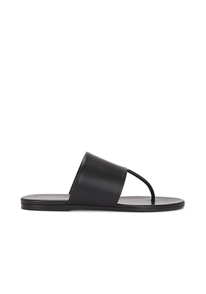 The Row Signum Flat Sandal in Black - Black. Size 40 (also in ).