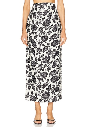 Posse Romeo Column Skirt in Bone & Black - Black,White. Size L (also in S, XS).