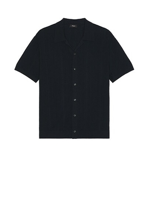 Theory Camp Shirt in Baltic - Black. Size M (also in S).