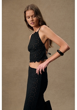 St. Agni For Fwrd Doily Backless Top in Black - Black. Size L (also in M, S, XL, XS).