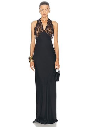Saint Laurent Lace Bodice Long Dress in Noir - Black. Size 40 (also in ).