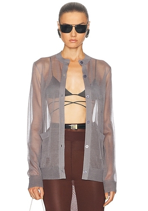 Saint Laurent Sheer Cardigan in Gris Acier - Grey. Size XS (also in ).
