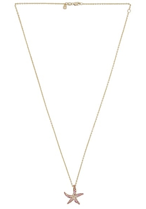 Sydney Evan Starfish Pendant Necklace in Gold & Pink Sapphires - Metallic Gold. Size all.