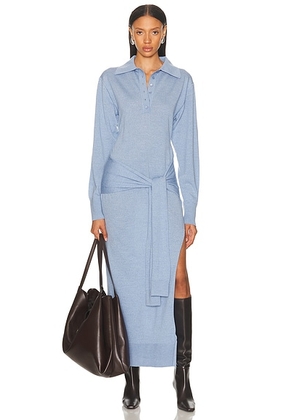 Stella McCartney Wool Maxi Dress in Oxford Blue - Baby Blue. Size L (also in M, S).