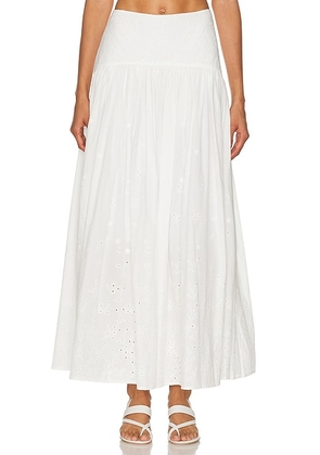 Staud Procida Skirt in White Eyelet - White. Size 4 (also in 6, 8).