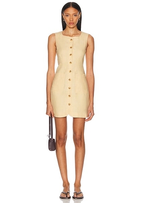 Posse Emma Button Down Mini Dress in Dusty Citron - Neutral. Size L (also in M, S, XL, XS).